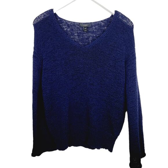J. Crew Flare Sleeve Swing Sweater Navy Blue Style H7152 - Size XS - Picture 5 of 9
